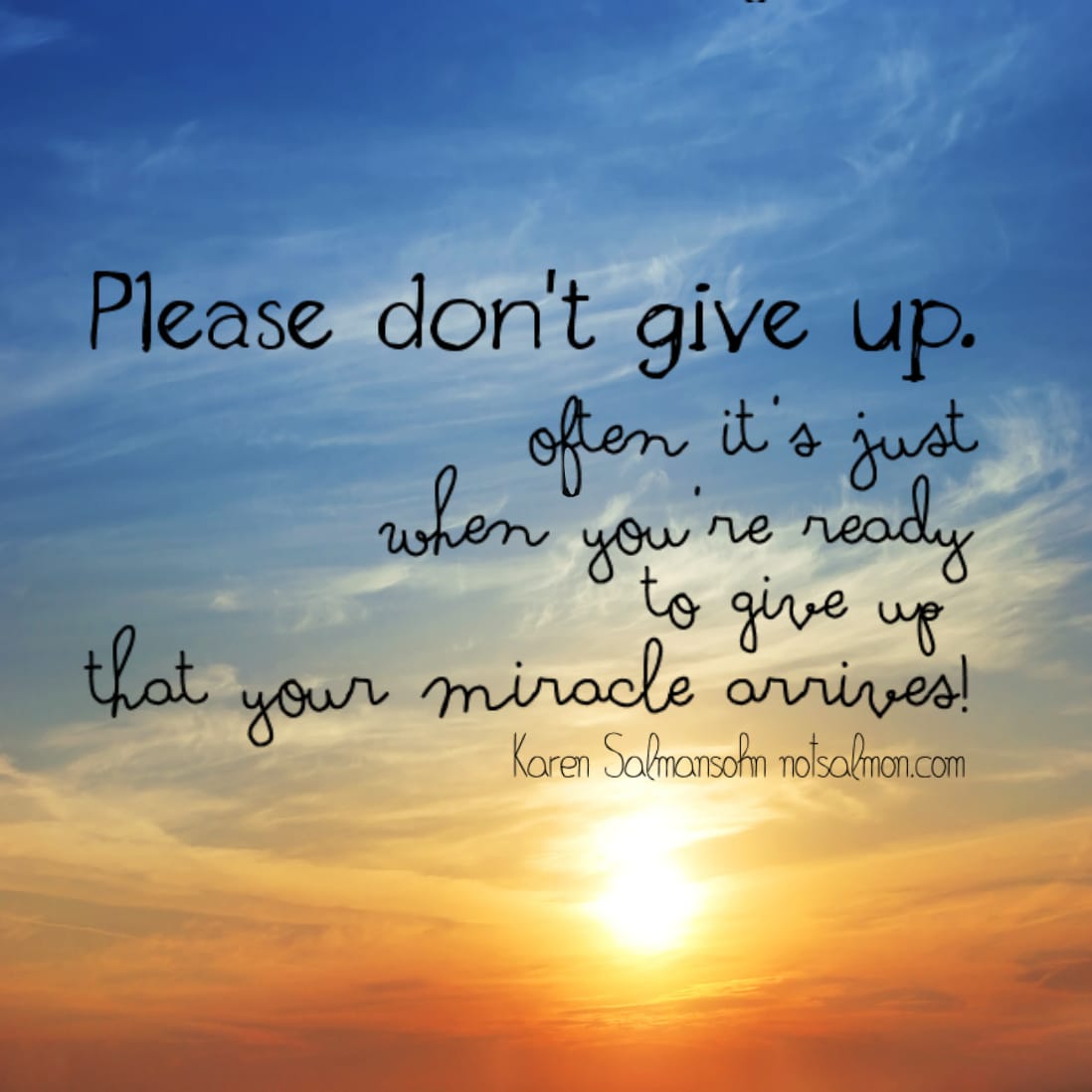 Please don't give up - Karen Salmansohn